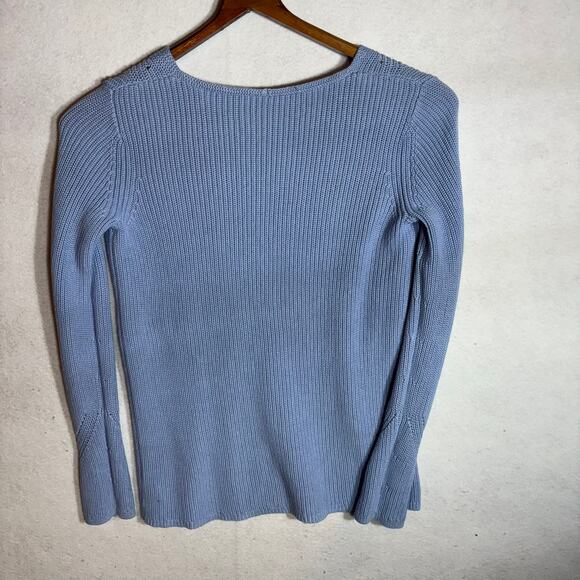 Talbots Sweater Women's Size Small S Knit LS Pima Cotton Lavender Blue - Picture 3 of 8